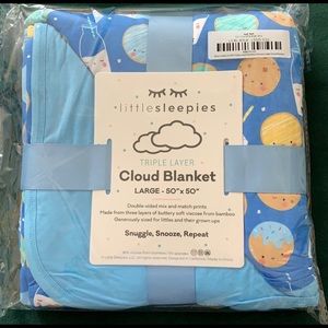 Little Sleepies Milk and Cookies Blue Blanket